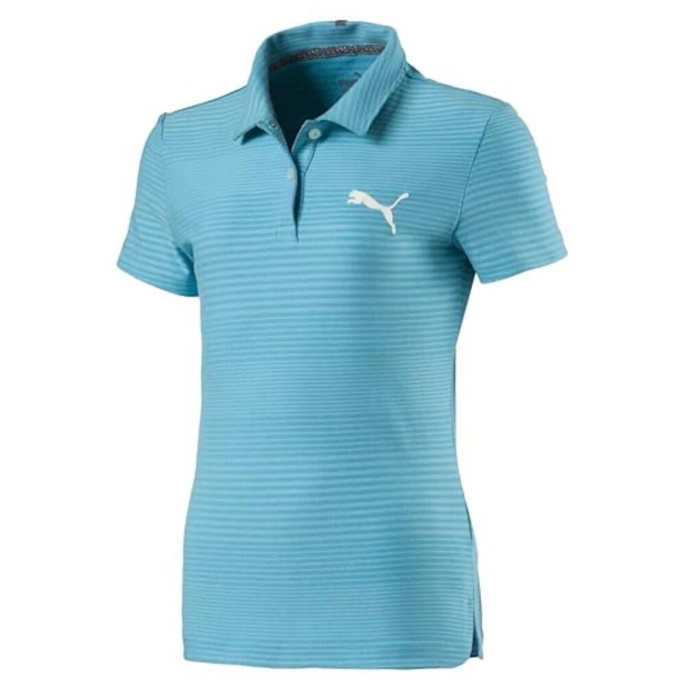 PUMA Girl's teal stripe Golf Polo - Size medium